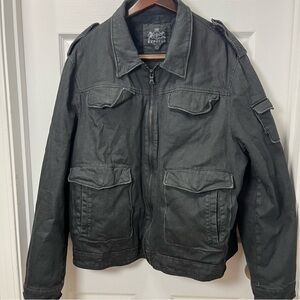 Express Men's Black Bomber Jacket size XL full zip cotton insulated heavyweight